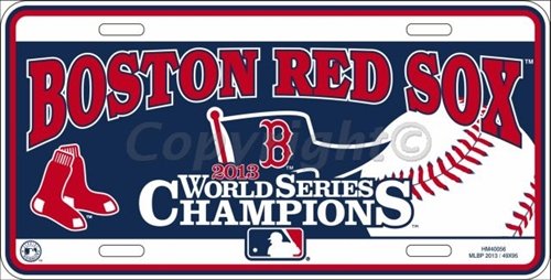 Boston Red Sox 2013 World Series Champs License Plate