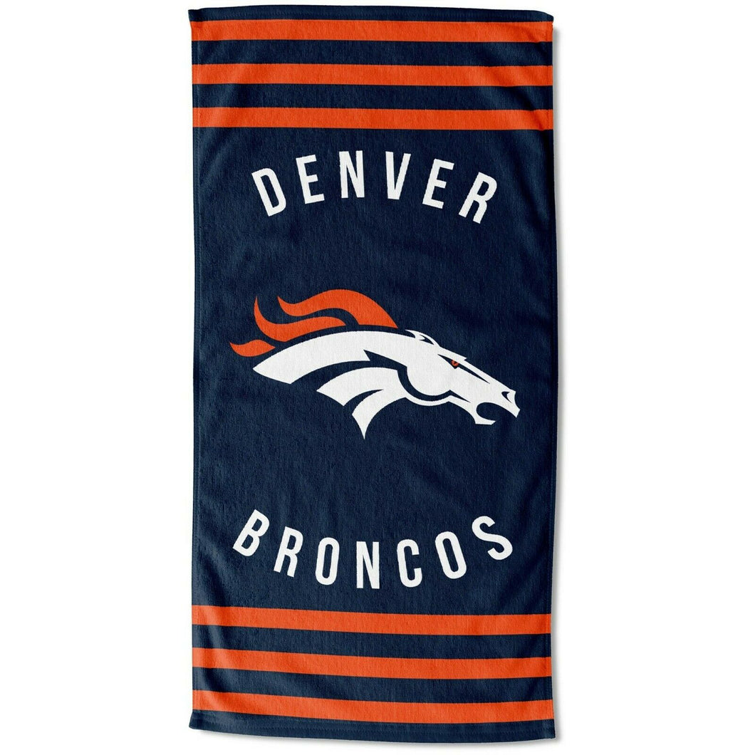 Denver Broncos Stripes Beach Towel 30
