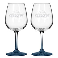 Los Angeles Chargers 12 Oz. Satin Etch Wine Glass 2 Pack