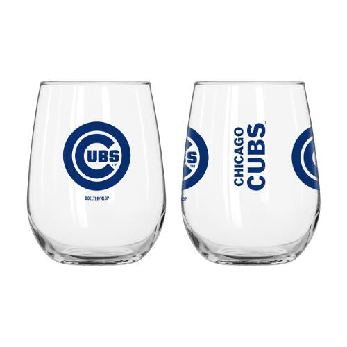 Chicago Cubs Curved Wine Glass 16 Oz. 2 Pack
