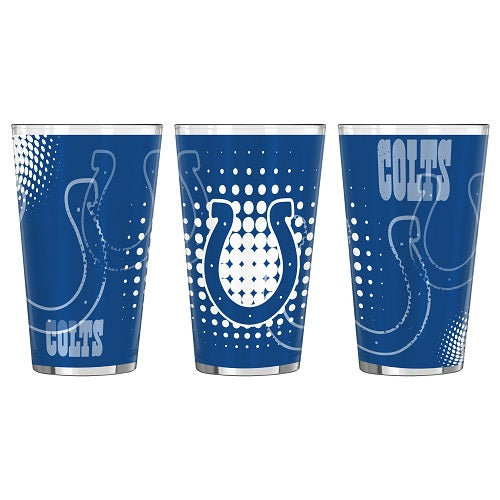 Indianapolis Colts Halftones Sublimated 16 Oz. Pint Glass