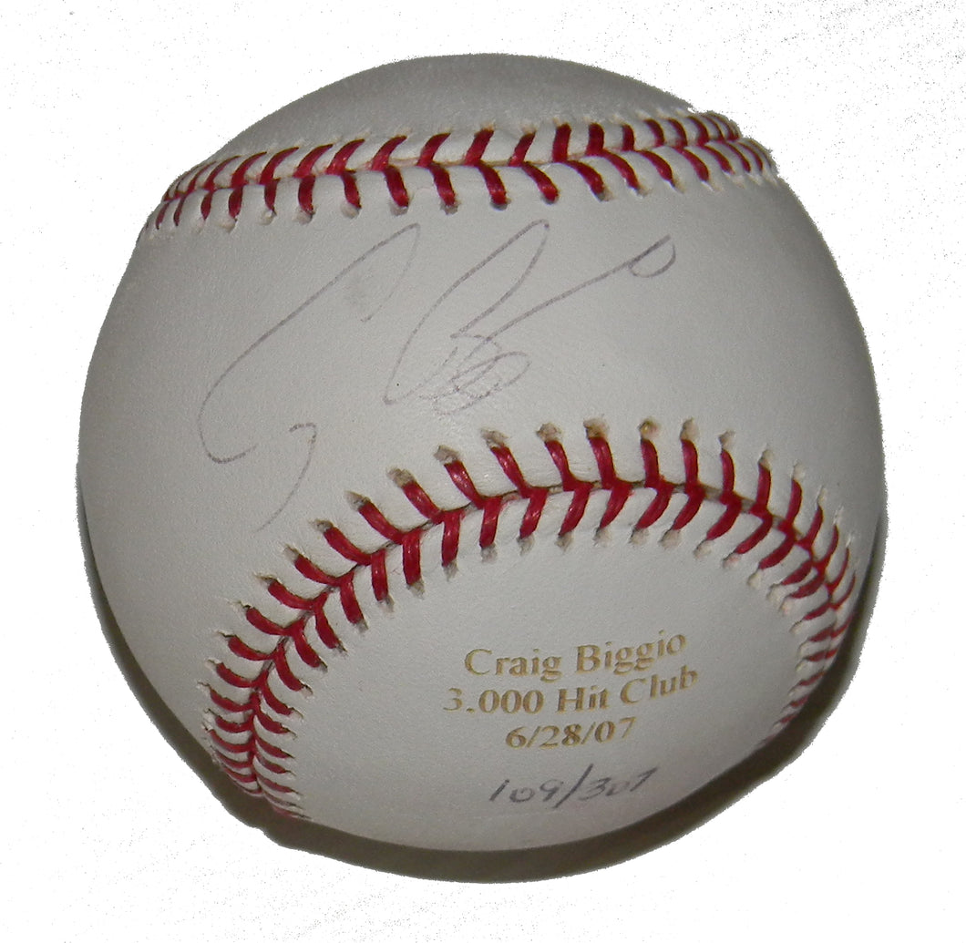 Craig Biggio Signed Autographed Baseball 3000 Hit Club Baseball 6/28/07