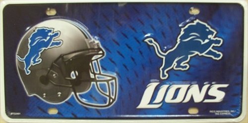 Detroit Lions Embossed Metal Novelty License Plate Tag Sign