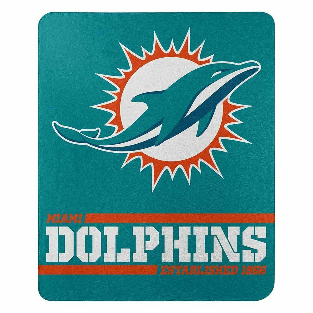 Miami Dolphins NFL Split Wide Fleece Blanket 50