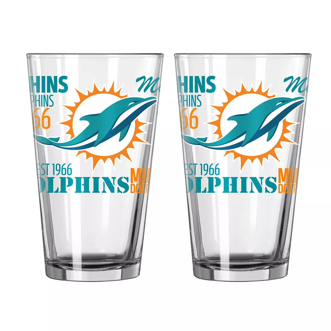 Miami Dolphins 16 Oz. Spirit Pint Glass