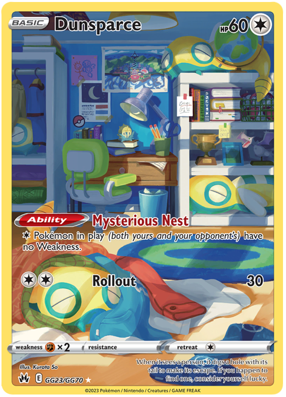 Sword and Shield Crown Zenith Galarian Gallery #GG23  Dunsparce