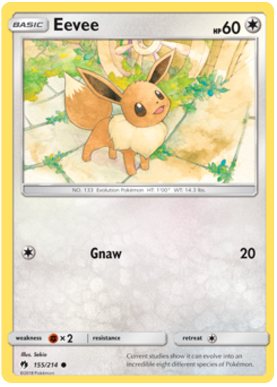 Sun and Moon Lost Thunder 155  Eevee