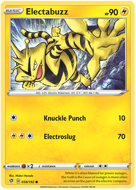 Sword and Shield Rebel Clash 058  Electabuzz