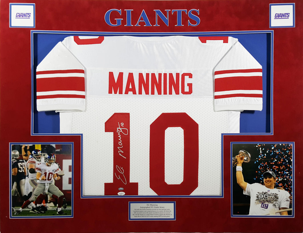 Eli Manning Giants Signed Jersey Matted