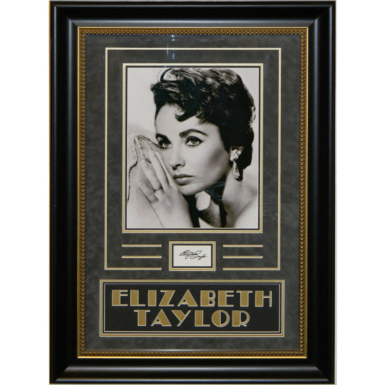 Elizabeth Taylor Autographed Cut with 20x30 Framed