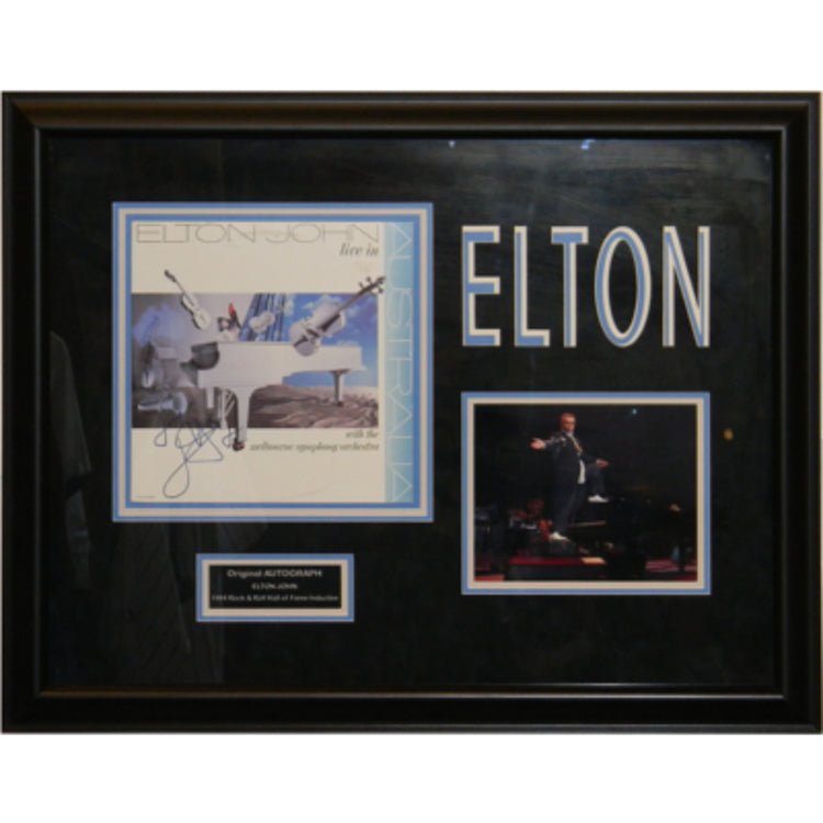 Elton John Autographed Album Live In Australia Framed