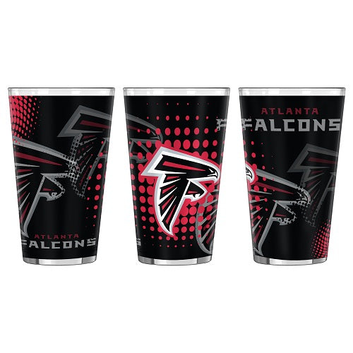 Atlanta Falcons Halftones Sublimated 16 Oz. Pint Glass