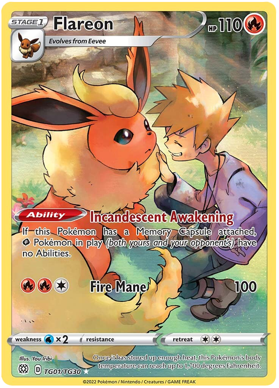 Sword and Shield Brilliant Stars - Trainer Gallery TG1  Flareon