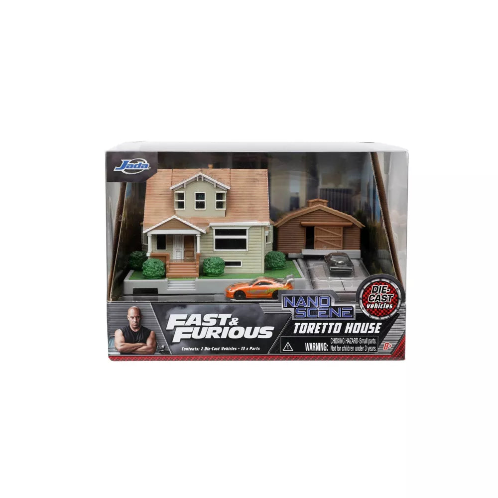 Fast & Furious Nano Hollywood Rides Dom's House Display Diorama with 2 1.65