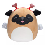 Squishmallows Pam the Pug Wearing Heart Headband & Winking Eyes 16