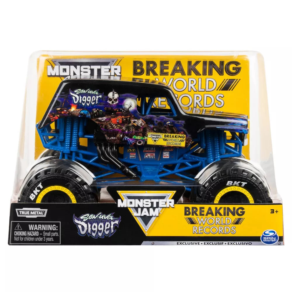 Monster Jam Son-Uva Digger 1:24 DieCast Vehicle Breaking World Records