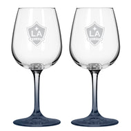 Los Angeles Galaxy 12 Oz. Satin Etch Wine Glass