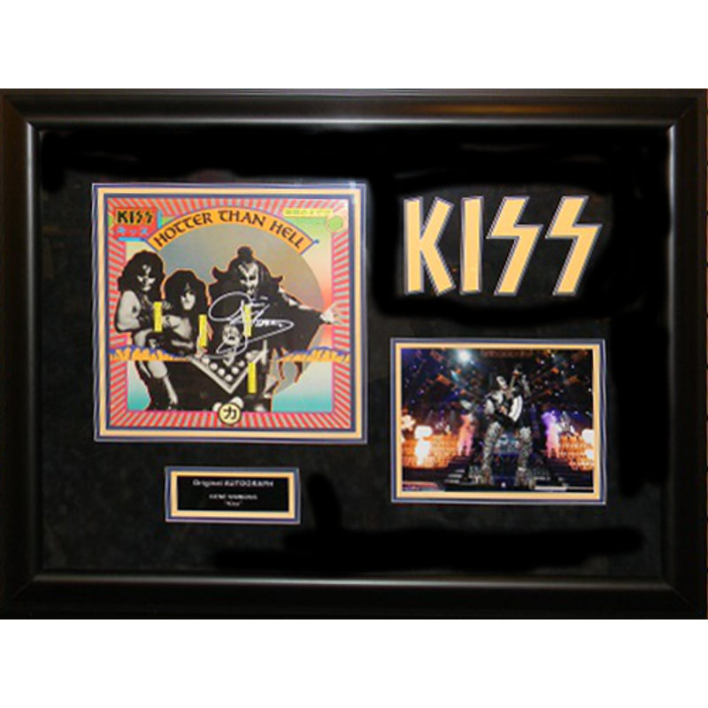 Gene Simmons Kiss Hotter than Hell Album Autographed Framed