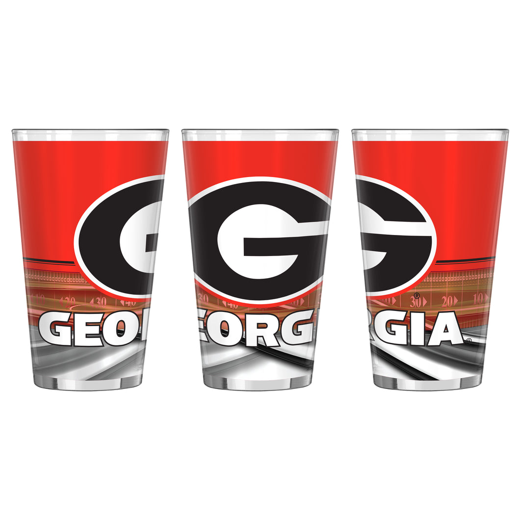 Georgia Bulldogs Field Sublimated 16 Oz. Pint Glass