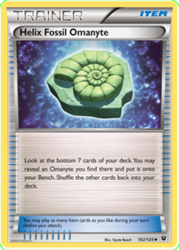 XY Fates Collide 102  Helix Fossil Omanyte