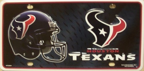 Houston Texans Embossed Metal Novelty License Plate Tag Sign