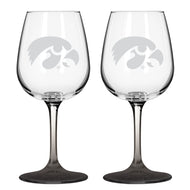 Iowa Hawkeyes 12 Oz. Satin Etch Wine Glass