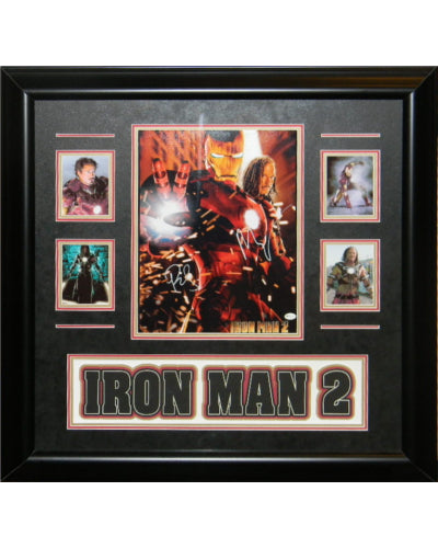 Robert Downey Jr. & Mickey Rourke Autographed Mini Poster Framed Iron Man 2