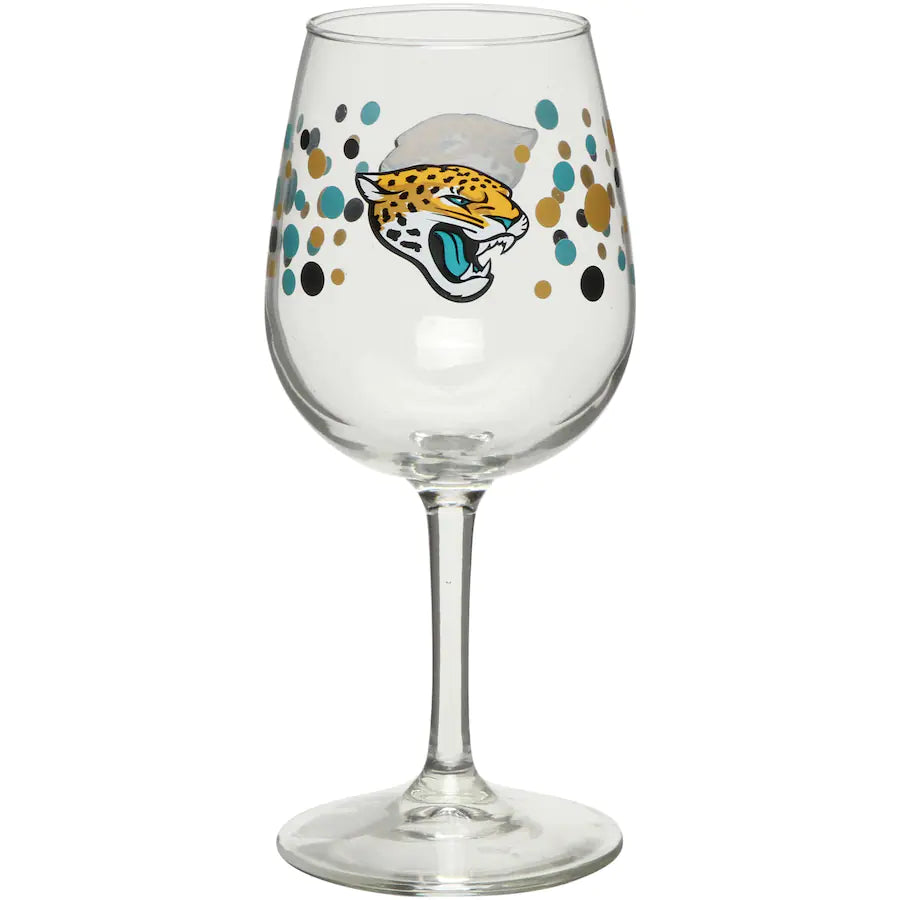 Jacksonville Jaguars Pokadot Wine Glass 12 Oz. 2 Pack