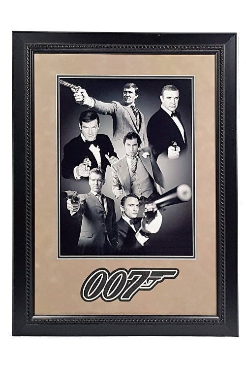 James Bond Montage 8x10 Framed