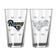 Los Angeles Rams 16 Oz. Satin Etch Pint Glass 2 Pack