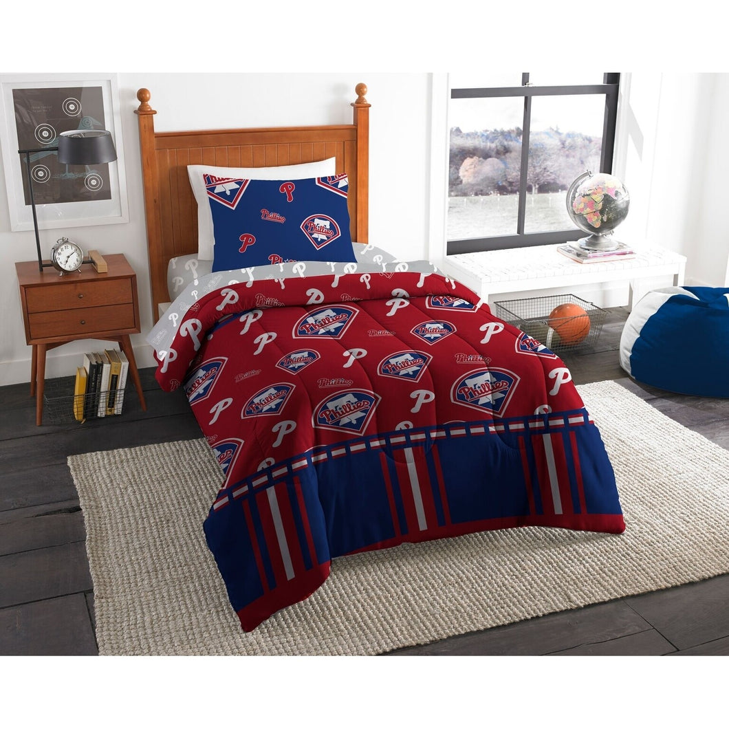 Philadelphia Phillies Twin Bed in Bag Comforter Set