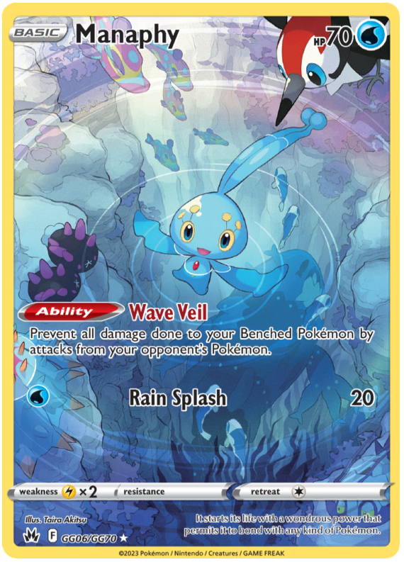 Sword and Shield Crown Zenith Galarian Gallery #GG6  Manaphy