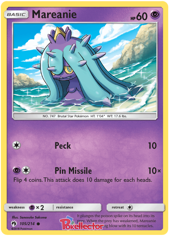 Sun and Moon Lost Thunder 105  Mareanie