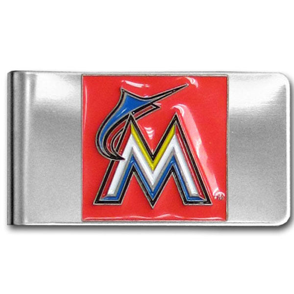 Miami Marlins Stainless Steel Money Clip