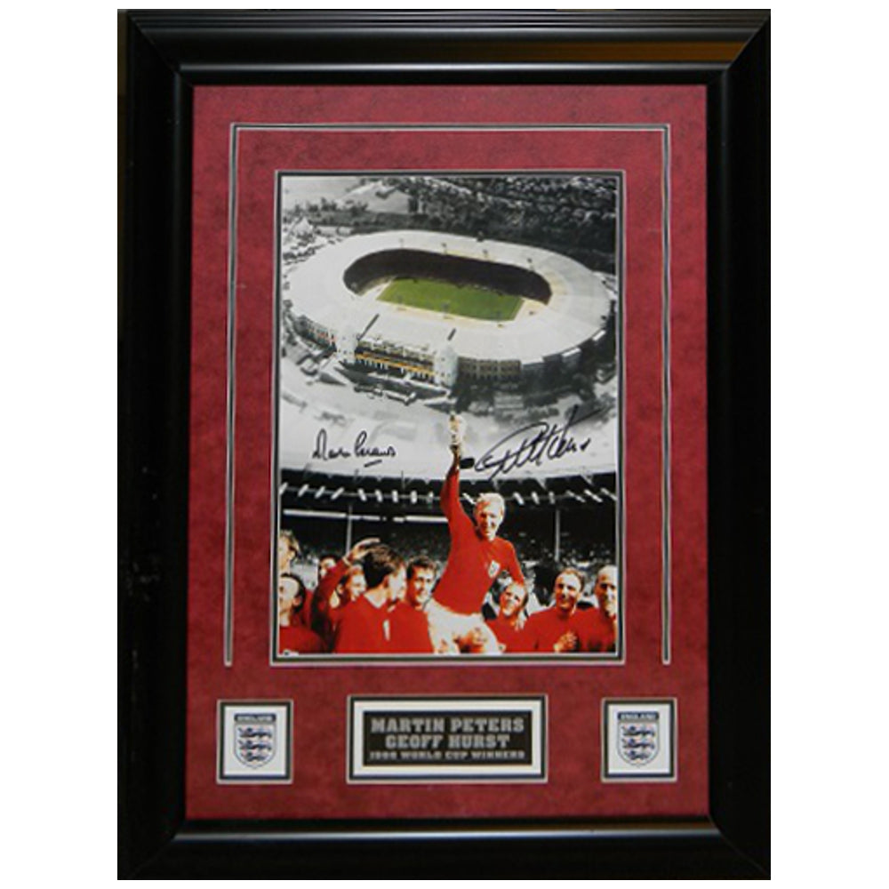 Sir Geoff Hurst & Martin Peters Dual Signed Autographed 16x20 Framed