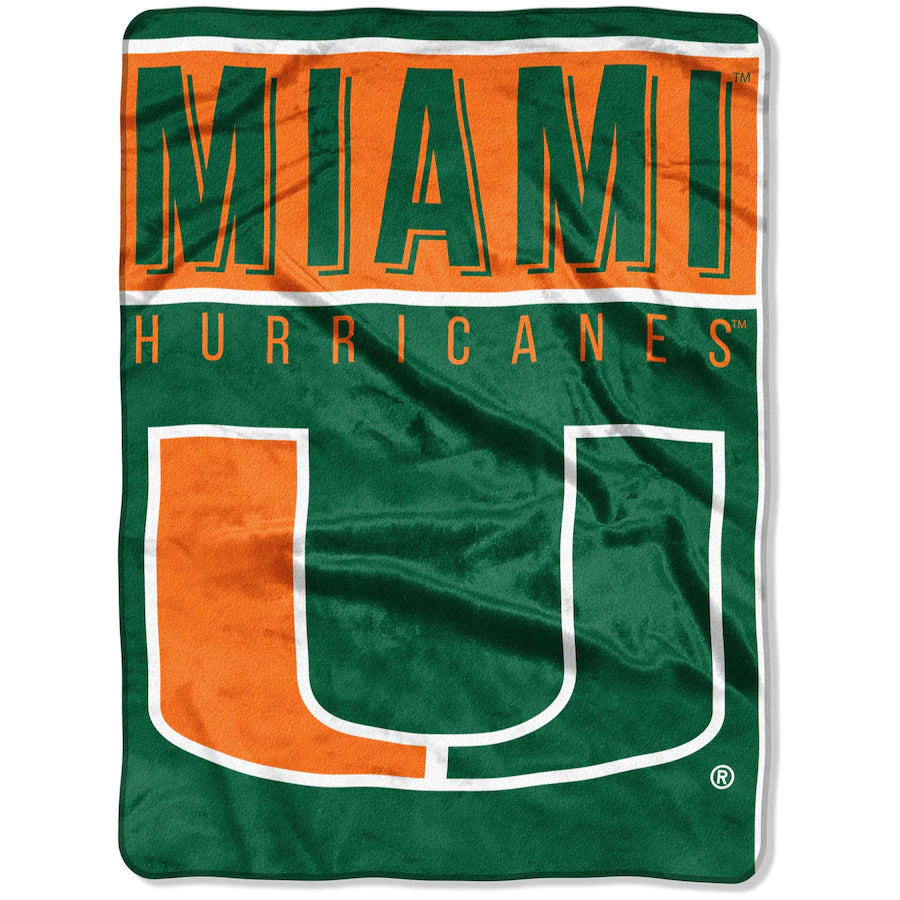 Miami Hurricanes Basic Raschel Throw Blanket 60X80