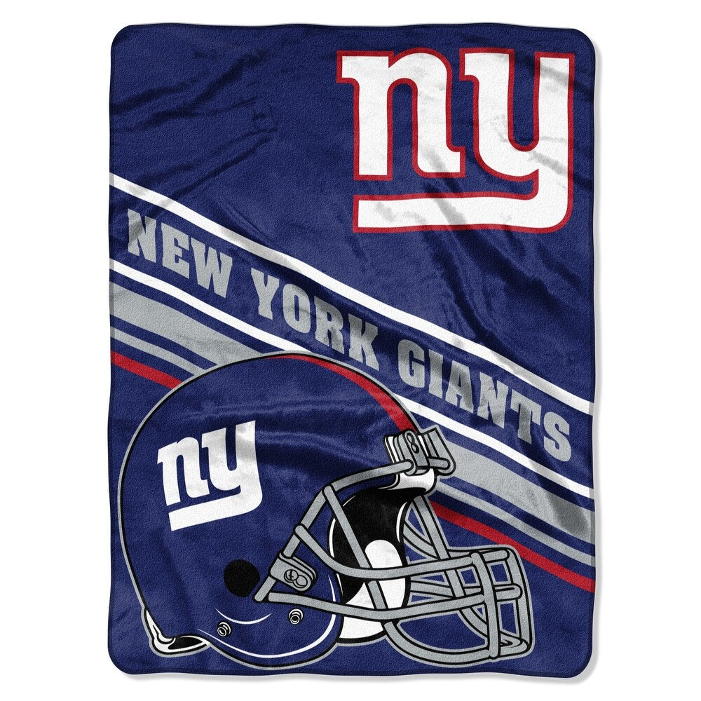 New York Giants Slant Raschel Throw Blanket 60