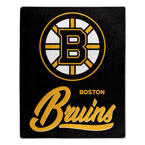 Boston Bruins NHL ‘Signature’ Raschel Throw Blanket - walk-of-famesports