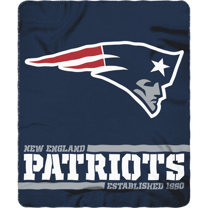 New England Patriots NFL Split Wide Fleece Blanket 50