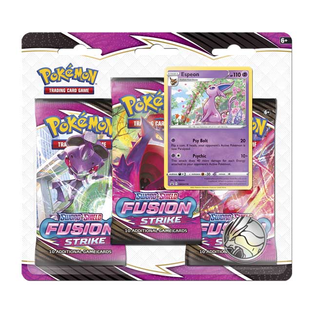 Pokémon Sword & Shield Fusion Strike Espeon BLISTER Pack (Booster Pack, Promo Card & Coin)
