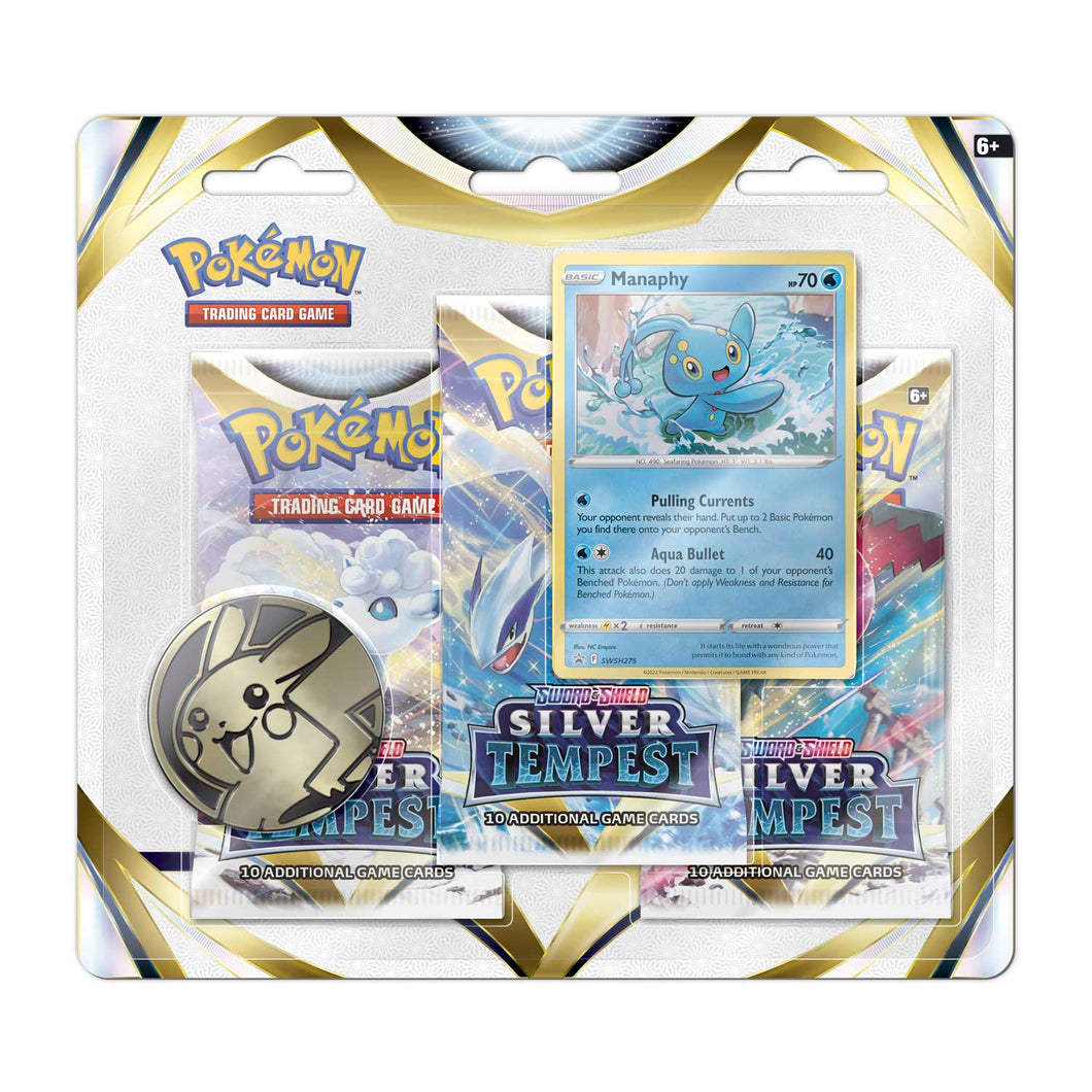 Pokémon TCG: Sword & Shield—Silver Tempest 3 Booster Packs, Coin & Manaphy Promo Card