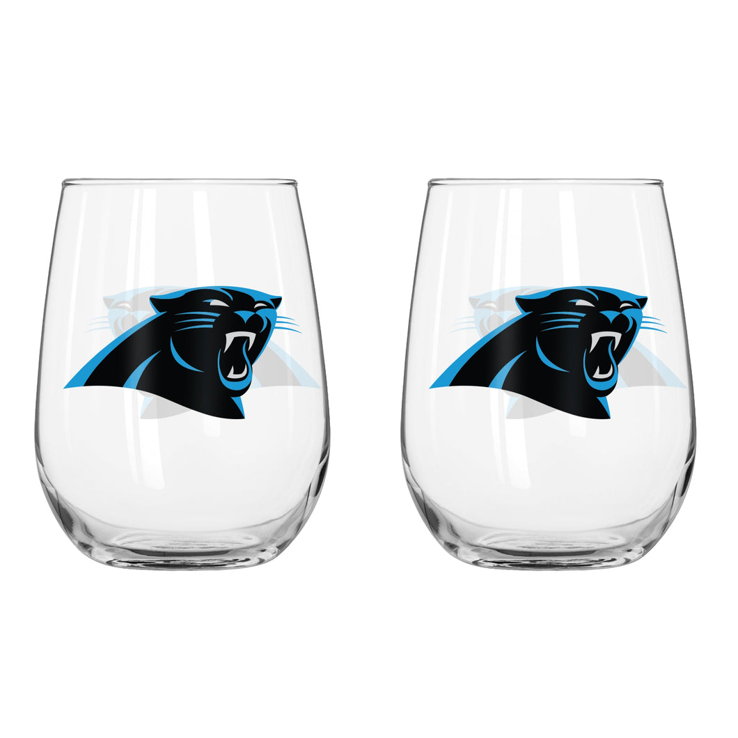 Carolina Panthers Curved Wine Glass 16 Oz. 2 Pack