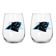 Carolina Panthers Curved Wine Glass 16 Oz. 2 Pack