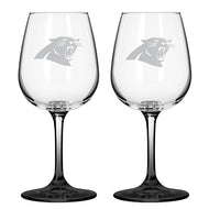 Carolina Panthers 12 Oz. Satin Etch Wine Glass 2 Pack