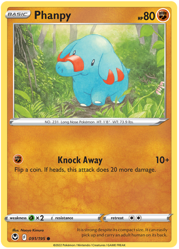 Sword and Shield Silver Tempest 091  Phanpy