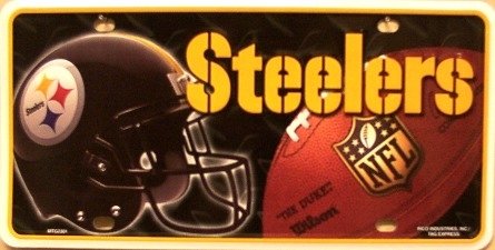 Pittsburgh Steelers Embossed Metal Novelty License Plate Tag Sign
