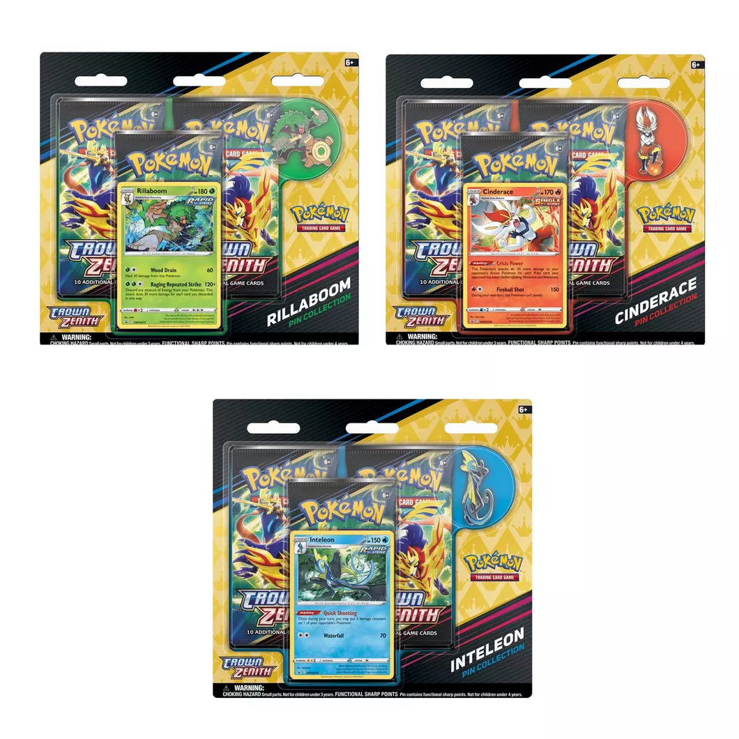 Pokemon Trading Card Game: Crown Zenith Pin Collection - Assorted