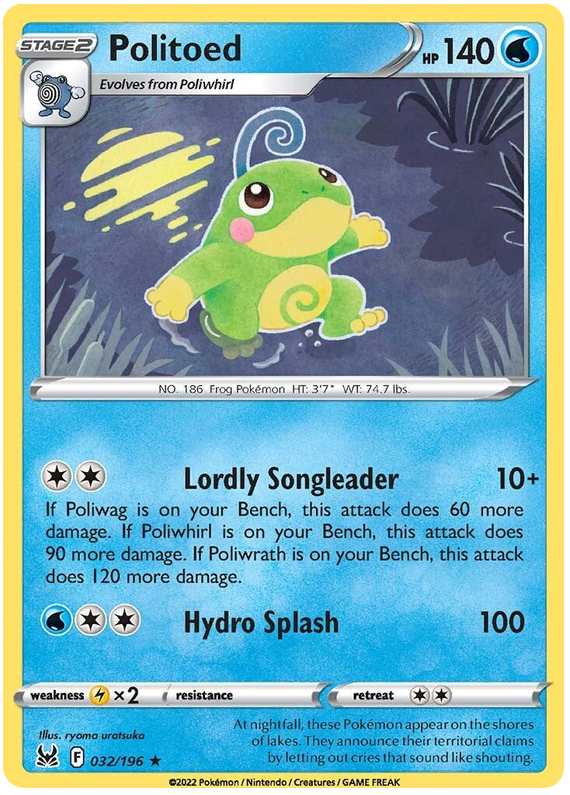 Sword and Shield Lost Origin 032  Politoed