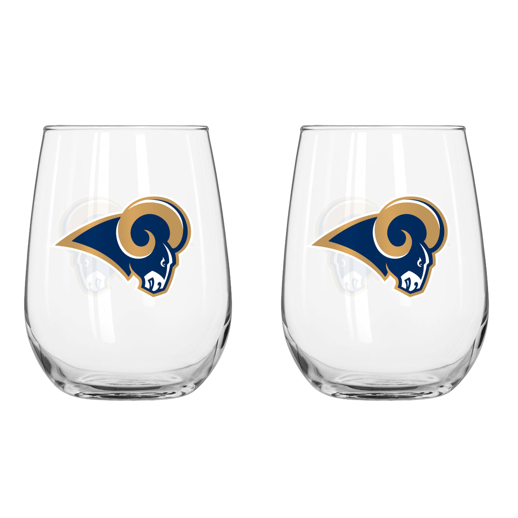 Los Angeles Rams Curved Wine Glass 16 Oz. 2 Pack