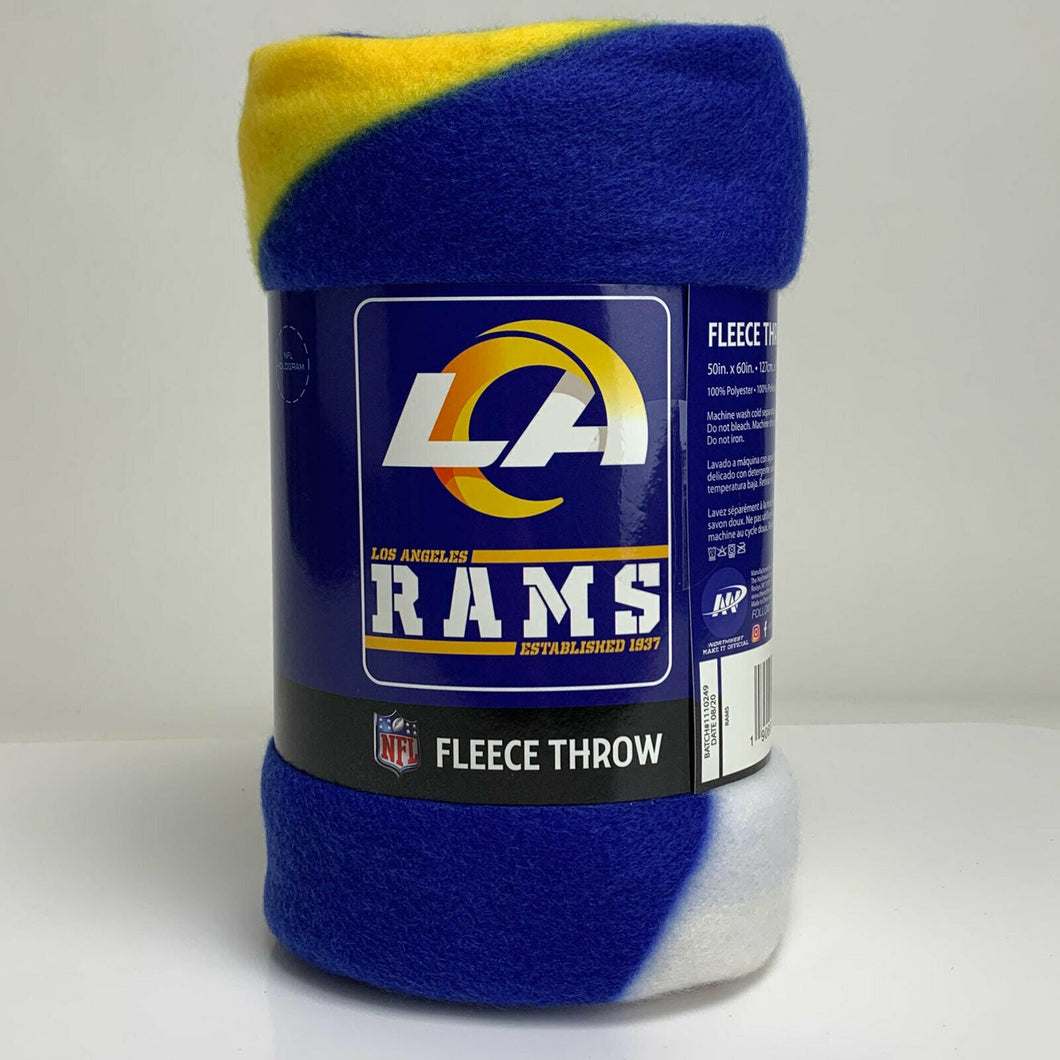 Los Angeles Rams NFL Split Wide Fleece Blanket 50